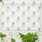 Linge De Cuisine Fwn Tan Cream Français Bulldog (Plié)