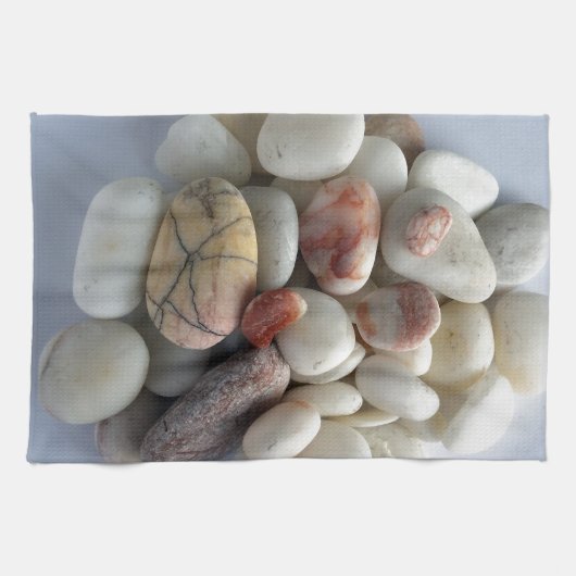Linge De Cuisine galets blancs (Horizontal)