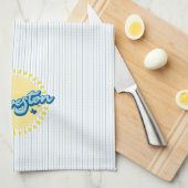 Linge De Cuisine Galveston Island Texas avec arrière - plan rayé (Quart Plié)