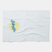 Linge De Cuisine Galveston Island Texas avec arrière - plan rayé (Horizontal)