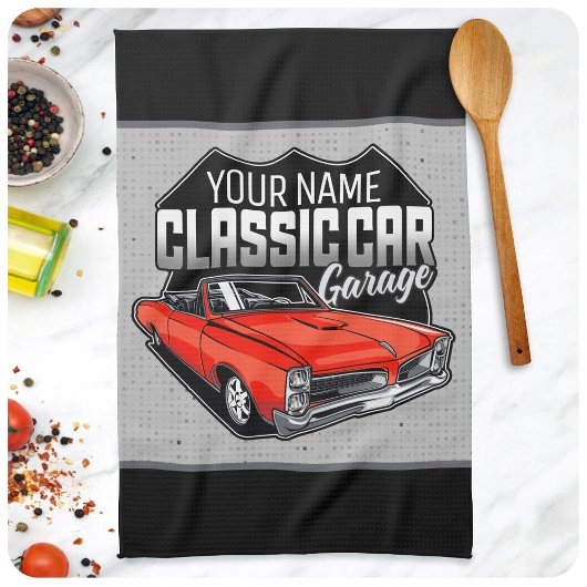 Linge De Cuisine Garage de voiture classique convertible personnali