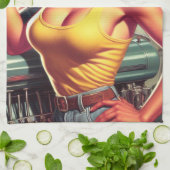 Linge De Cuisine Garage Mécanique Pin-up (Plié)