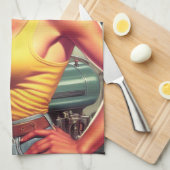 Linge De Cuisine Garage Mécanique Pin-up (Quart Plié)