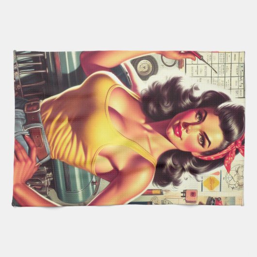 Linge De Cuisine Garage Mécanique Pin-up (Horizontal)