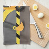 Linge De Cuisine Garçon de construction pelleteuse orange construct (Quart Plié)