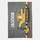 Linge De Cuisine Garçon de construction pelleteuse orange construct (Vertical)