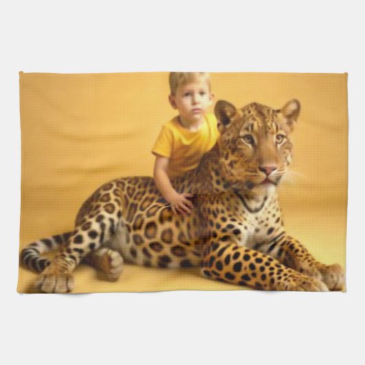 Linge De Cuisine garçon et jaguar (Horizontal)