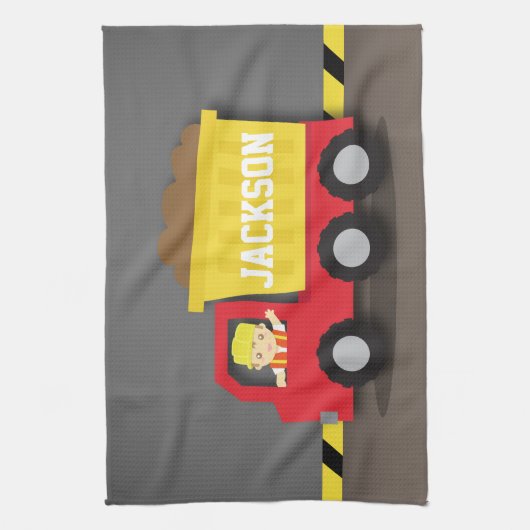 Linge De Cuisine Garçon rouge de constructeur de construction de (Vertical)