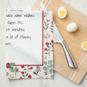 Linge De Cuisine Garde de recettes familiales Noël (Quart Plié)