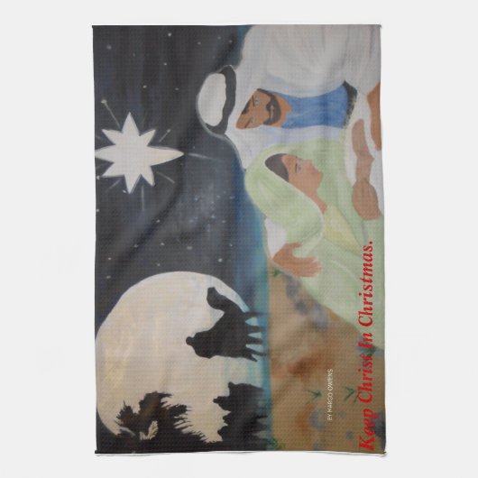 Linge De Cuisine Garder le Christ à Noël (Vertical)