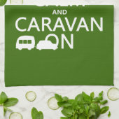 Linge De Cuisine Gardez le calme et la caravane sur (les couleurs (Plié)