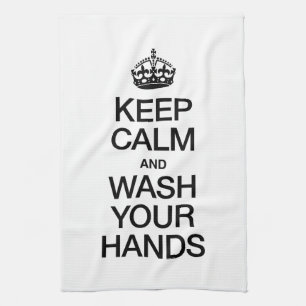 LINGE DE CUISINE GARDEZ LE CALME ET LAVEZ-VOUS LES MAINS