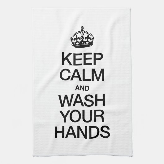 LINGE DE CUISINE GARDEZ LE CALME ET LAVEZ-VOUS LES MAINS (Vertical)