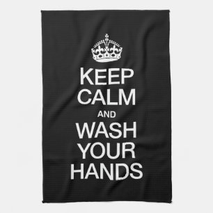 LINGE DE CUISINE GARDEZ LE CALME ET LAVEZ-VOUS LES MAINS