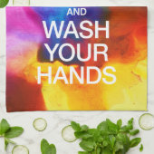 LINGE DE CUISINE GARDEZ LE CALME ET LAVEZ-VOUS LES MAINS | COULEUR (Plié)