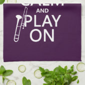 Linge De Cuisine Gardez le calme et le jeu sur (trombone) (toute (Plié)