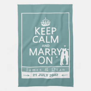 Linge De Cuisine Gardez le calme et mariez sur le mariage gai
