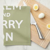 Linge De Cuisine Gardez le calme vert clair (Quart Plié)