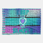 Linge De Cuisine Gardez-le simple : Cyan Heart & Clarity Art Motif (Horizontal)