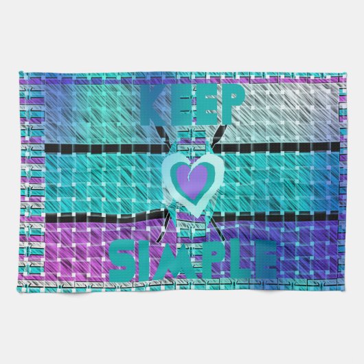 Linge De Cuisine Gardez-le simple : Cyan Heart & Clarity Art Motif (Horizontal)