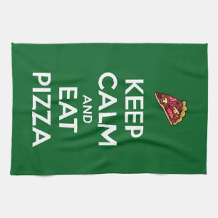 Linge De Cuisine Gardez votre calme et mangez une pizza 2