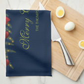 Linge De Cuisine Garland De Noël Avec Bow Rouge Et Baubles (Quart Plié)