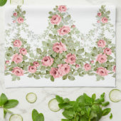 Linge De Cuisine Garlands d'élégants Roses victoriens roses (Plié)