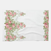 Linge De Cuisine Garlands d'élégants Roses victoriens roses (Horizontal)