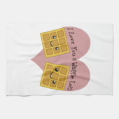 Linge De Cuisine Gaufres mignonnes d'un Kawaii je t'aime de sort (Horizontal)