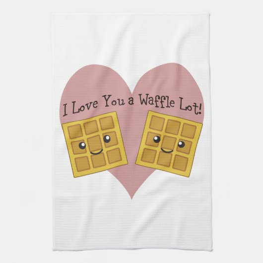 Linge De Cuisine Gaufres mignonnes d'un Kawaii je t'aime de sort (Vertical)