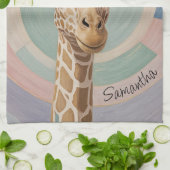 Linge De Cuisine Géant doux : Pastel Giraffe (Plié)