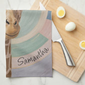 Linge De Cuisine Géant doux : Pastel Giraffe (Quart Plié)