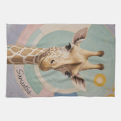 Linge De Cuisine Géant doux : Pastel Giraffe (Horizontal)