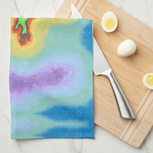 Linge De Cuisine Gecko vert citron (Quart Plié)