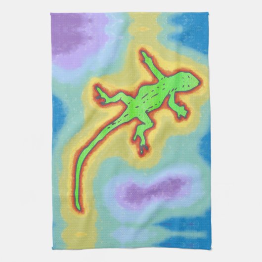 Linge De Cuisine Gecko vert citron (Vertical)