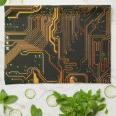 Linge De Cuisine Geek Sortie carte circuit électronique orange PCB (Plié)