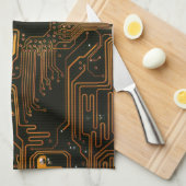 Linge De Cuisine Geek Sortie carte circuit électronique orange PCB (Quart Plié)