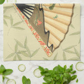 Linge De Cuisine Geisha Fan avec Feuille et Floral Print (Plié)