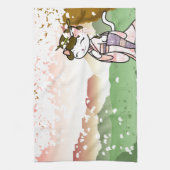Linge De Cuisine Geisha Kitty de fleurs de cerisier (Vertical)