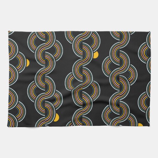 Linge De Cuisine Geo Stripe : Design Vintage tendance (Horizontal)