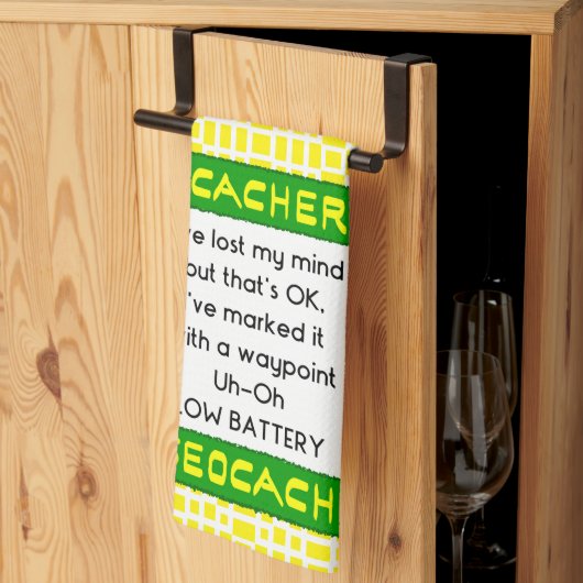 Linge De Cuisine Geocacher A Perdu L'Esprit En Vert (Pliage en tiers)