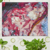 Linge De Cuisine Géode cristal Red Agate Abstrait (Plié)