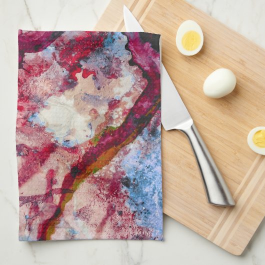 Linge De Cuisine Géode cristal Red Agate Abstrait (Quart Plié)