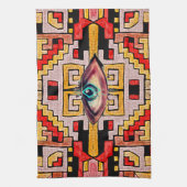 Linge De Cuisine Géométhorique Tribal/Ethnic Motif with Eye (Vertical)