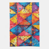 Linge De Cuisine Geometric Art: Vibrant Chaos (Vertical)