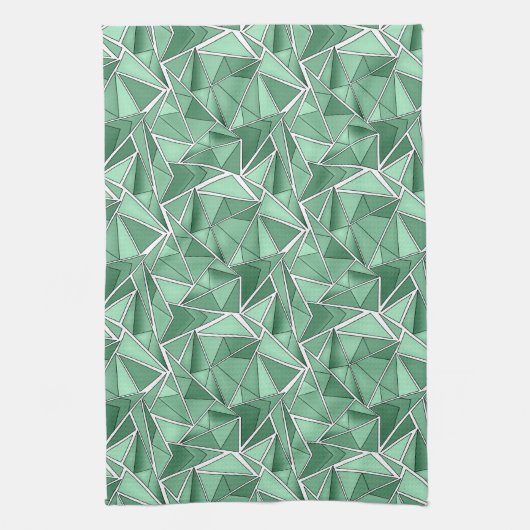 Linge De Cuisine Geometric shapes abstract green pattern (Vertical)
