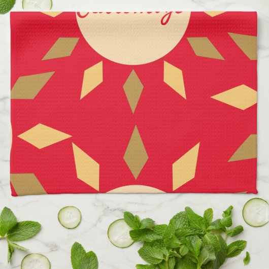 Linge De Cuisine Geometric Sun Circle Thunder_Cove (Plié)