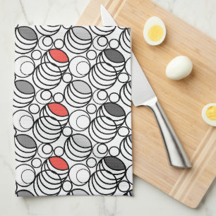 Linge De Cuisine Géométrie cercles et anneaux décoration rétro anné