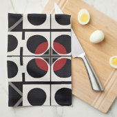 Linge De Cuisine Géométrie Circulaire Moderne Motif Circulaire Abst (Quart Plié)