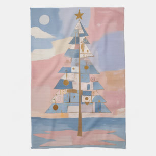 Linge De Cuisine Géométrie de Noël abstraite